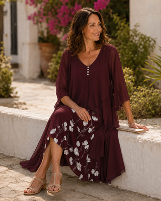 ODETTE | TIERED LAYERED MAXI DRESS FOR WOMEN