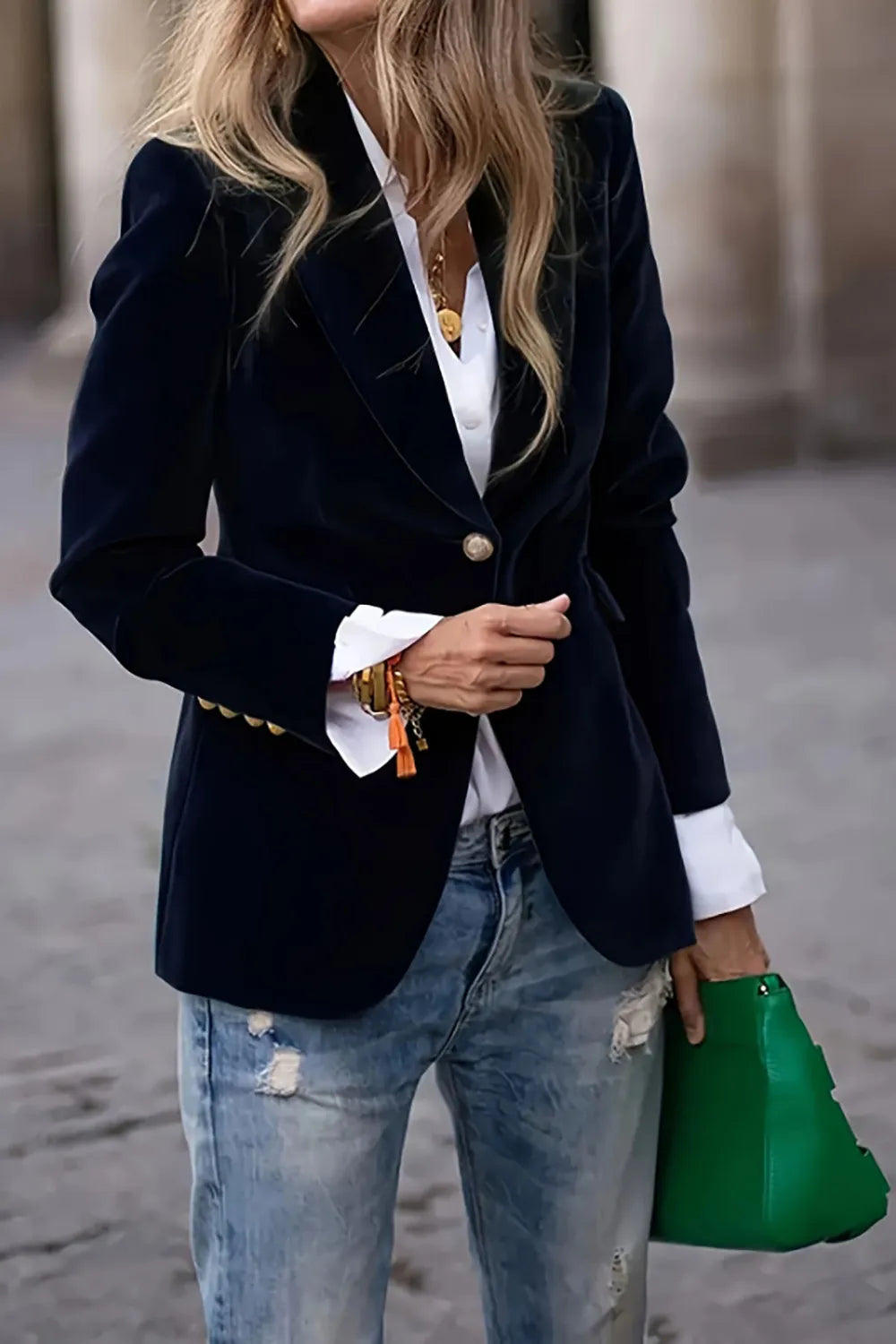 REESE | ONE-BUTTON LAPEL COLLAR BLAZER FOR WOMEN
