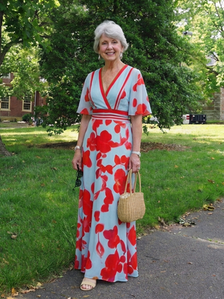 DAGMAR | NECK SLEEVE MAXI DRESS FOR WOMEN