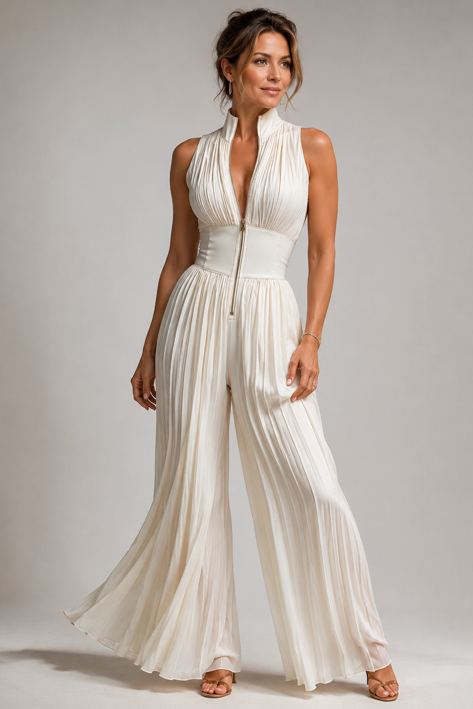 DJONI | PLEATED HALTER JUMPSUIT FOR WOMEN
