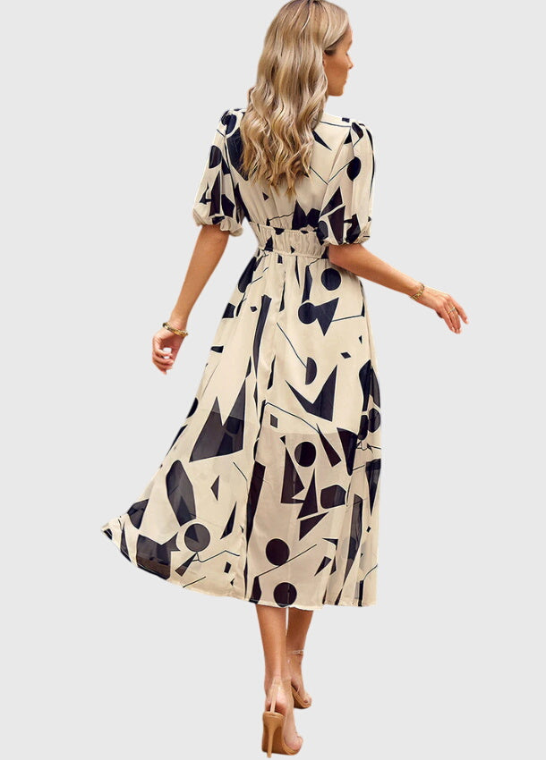 MAREN | FLATTERING FLORAL MIDI DRESS FOR WOMEN