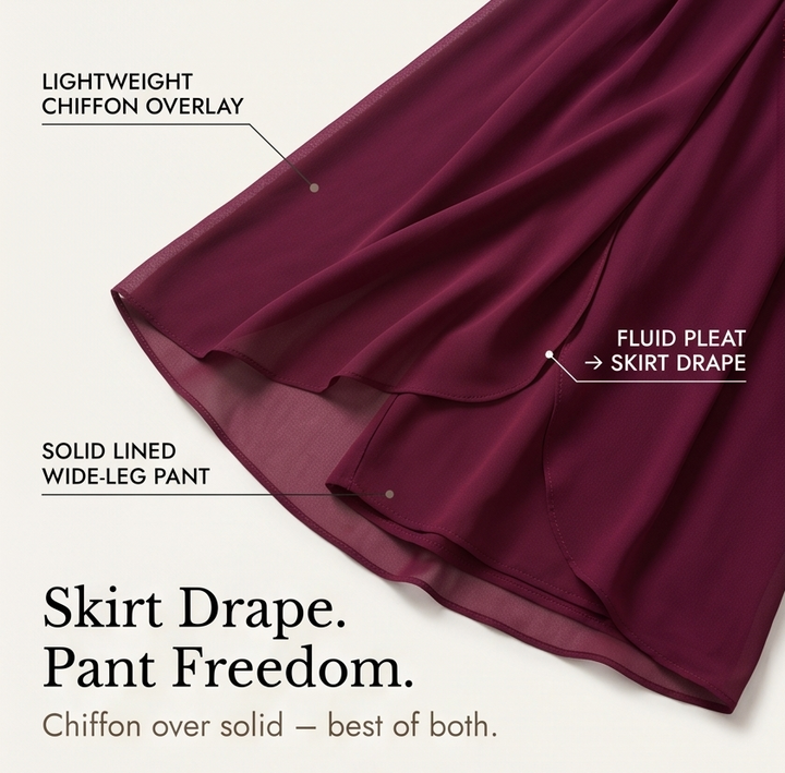 SEVELLA | HIGH-WAIST CULOTTES DRAPE SKIRT FOR WOMEN