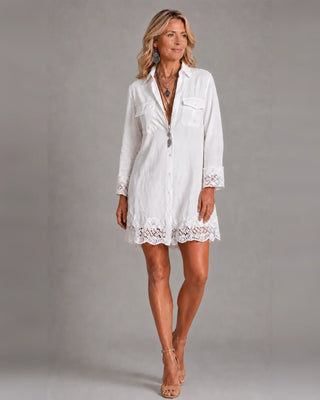 BOHEMIAN | EYELET HEM RESORT DRESS FOR WOMEN
