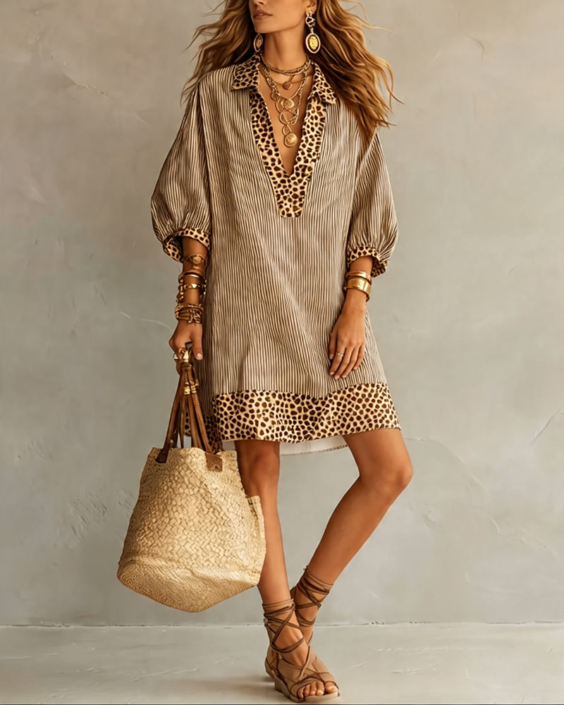 CARLY | LEOPARD PRINT SLEEVE SHIRT FOR WOMEN