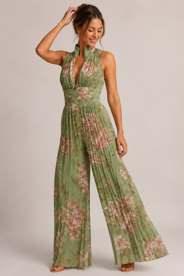 DJONI | PLEATED HALTER JUMPSUIT FOR WOMEN