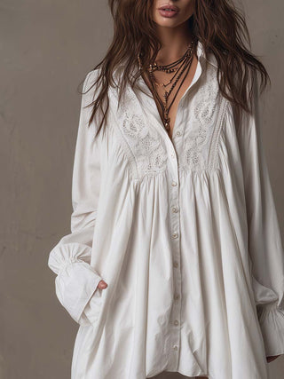 LUCIA | LACE DETAIL SHIRT DRESS FOR WOMEN