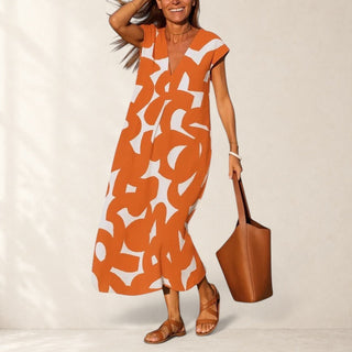 RAFAELA | FLOWING V-NECK DRESS FOR WOMEN