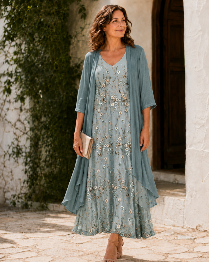 JULIET | LACE APPLIQUE DUSTER DRESS FOR WOMEN