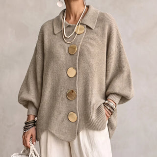 KARINA | OVERSIZED COLLARED BUTTON CARDIGAN FOR WOMEN