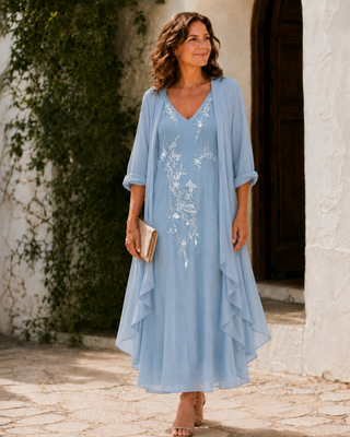 JULIET | LACE APPLIQUE DUSTER DRESS FOR WOMEN