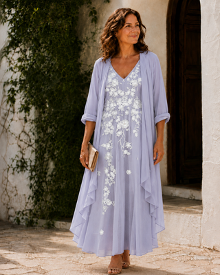 JULIET | LACE APPLIQUE DUSTER DRESS FOR WOMEN
