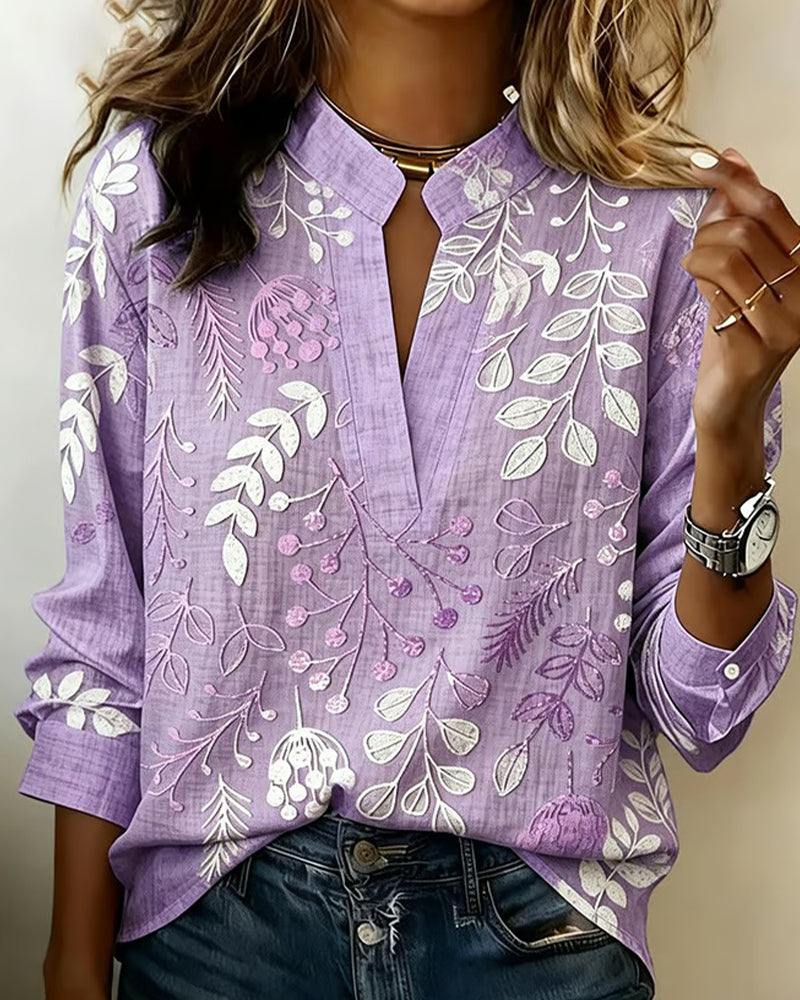 EDITH | BOTANICAL PRINT BLOUSE FOR WOMEN
