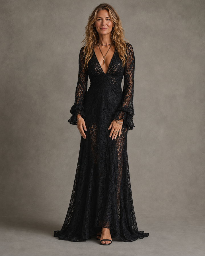CHARLOTTE | PLUNGING V-NECK MAXI DRESS FOR WOMEN