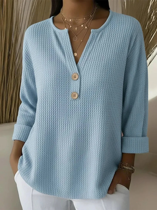SABRINA | HENLEY BUTTON TOP FOR WOMEN