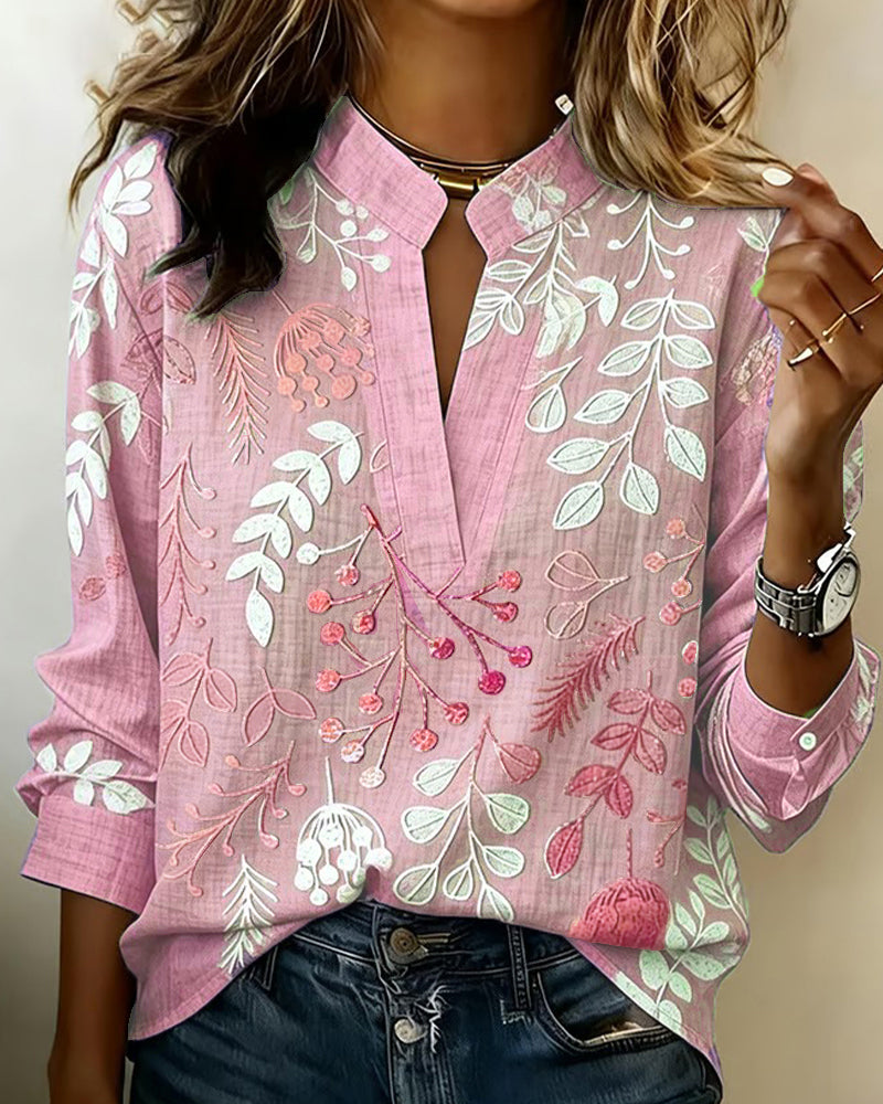 EDITH | BOTANICAL PRINT BLOUSE FOR WOMEN