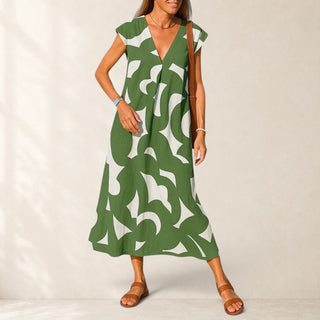 RAFAELA | FLOWING V-NECK DRESS FOR WOMEN