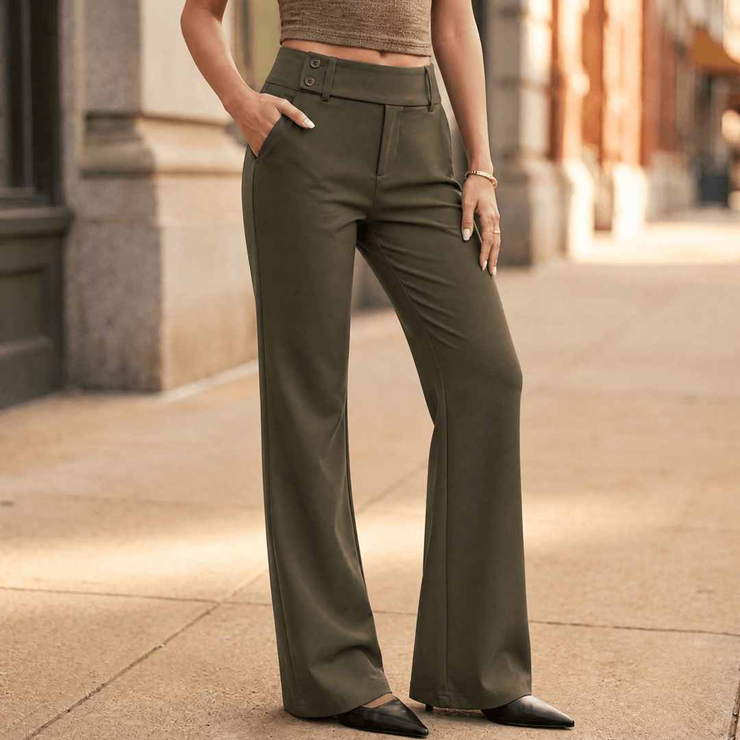 FLOREVIA | ELONGATING WIDE-LEG FLARE PANTS FOR WOMEN