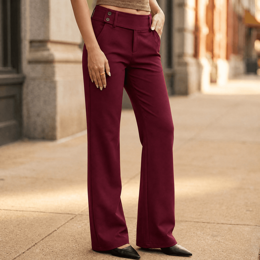 FLOREVIA | ELONGATING WIDE-LEG FLARE PANTS FOR WOMEN