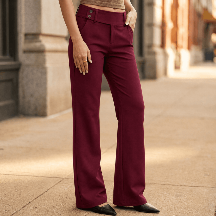 FLOREVIA | ELONGATING WIDE-LEG FLARE PANTS FOR WOMEN