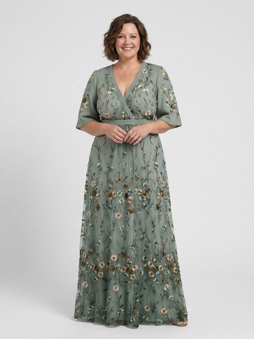 BIANCA | NECK SLEEVE MAXI DRESS FOR WOMEN