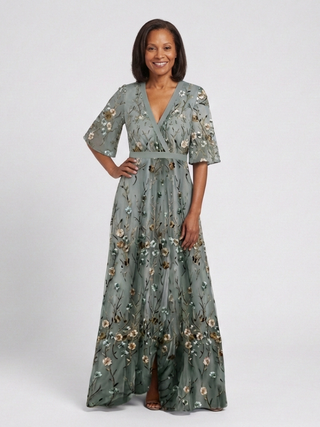 EVADNE | FLORAL NECK SLEEVE DRESS FOR WOMEN
