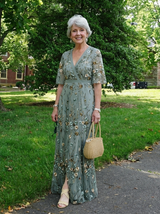 BIANCA | NECK SLEEVE MAXI DRESS FOR WOMEN