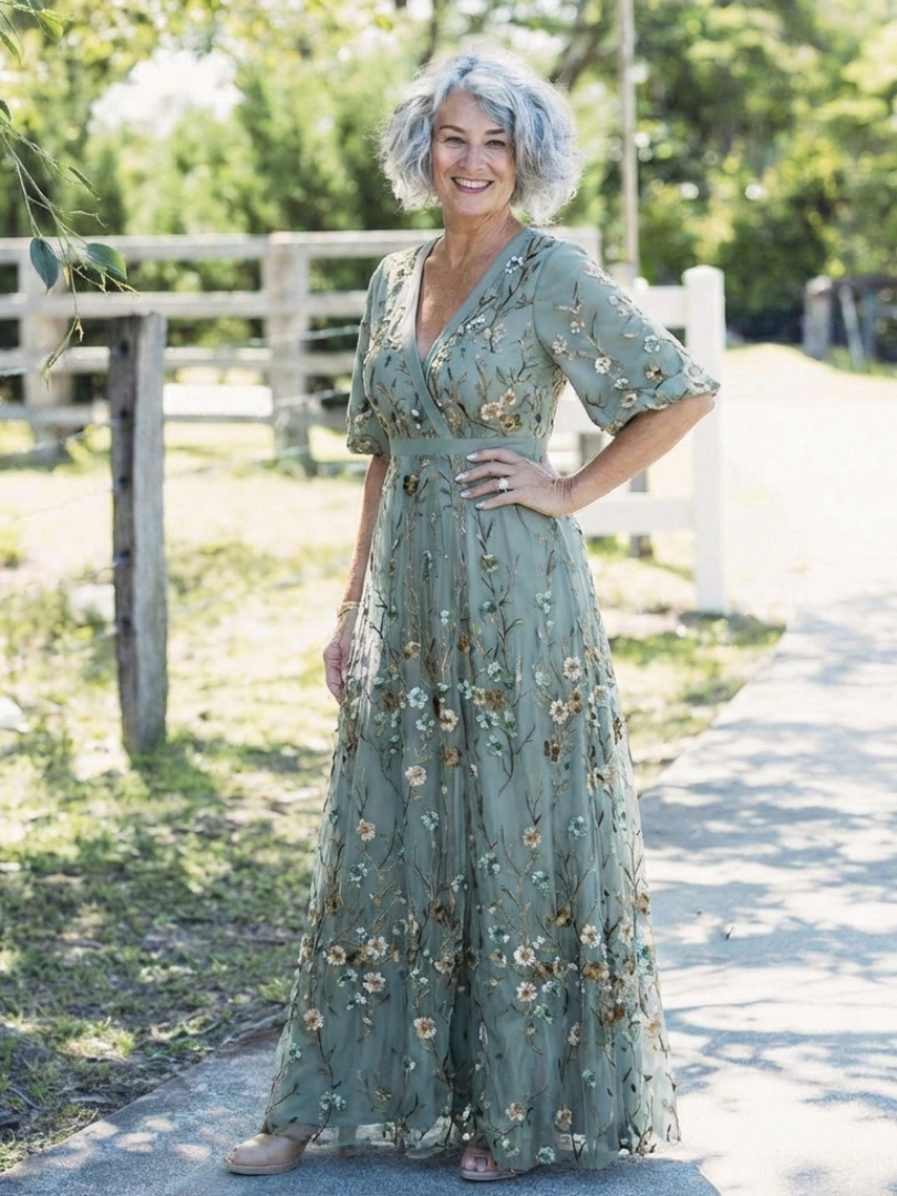 BIANCA | NECK SLEEVE MAXI DRESS FOR WOMEN