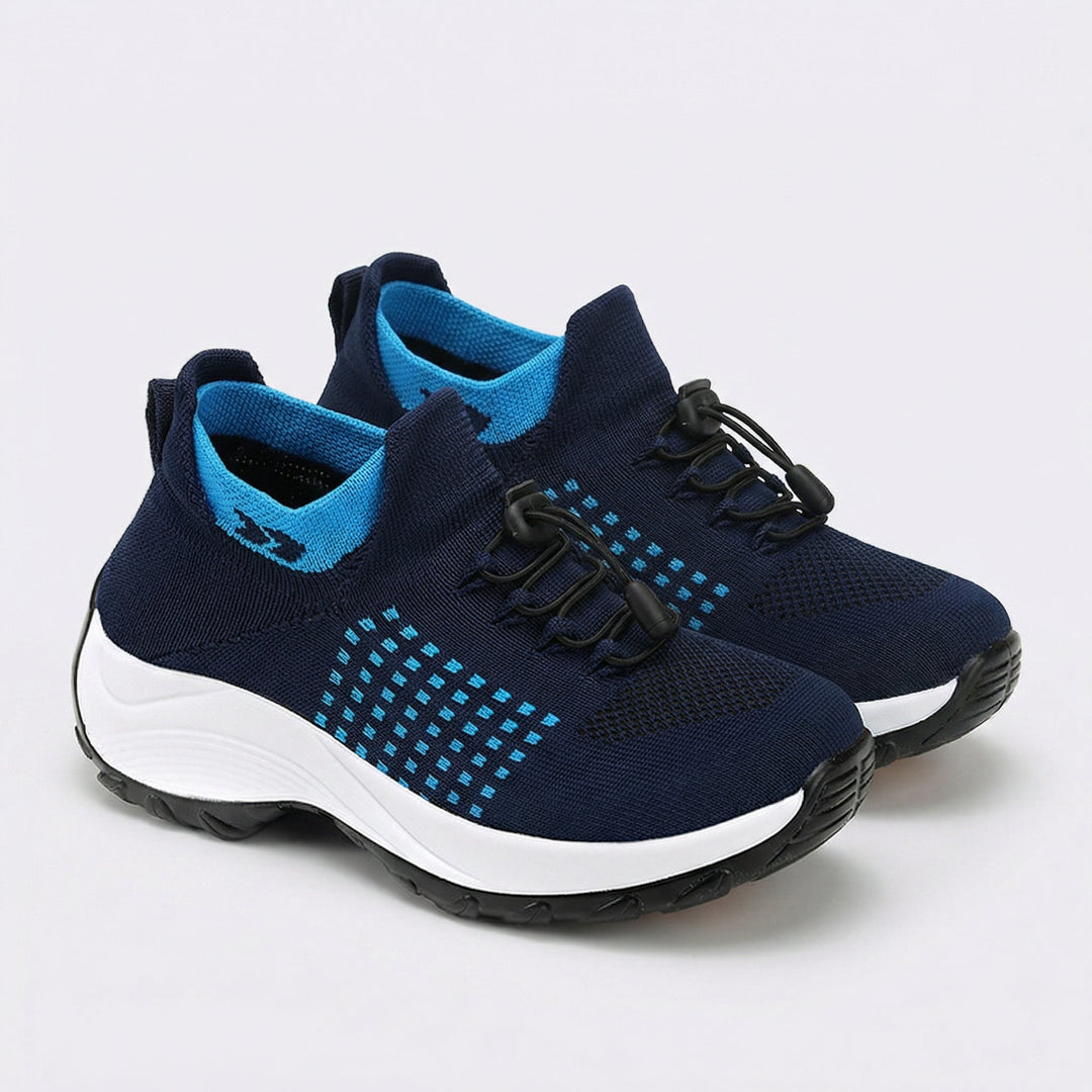 PAISLEY | KNIT FABRIC BLUE SHOES FOR WOMEN