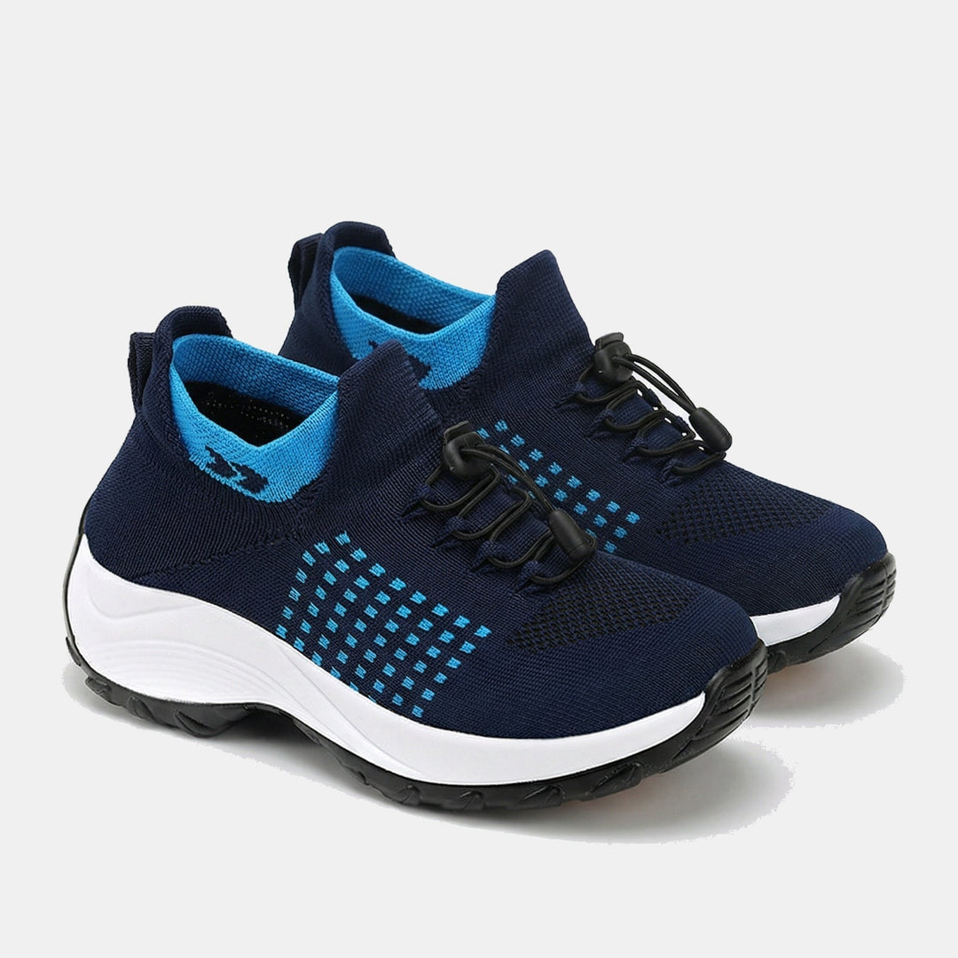 PAISLEY | KNIT FABRIC BLUE SHOES FOR WOMEN