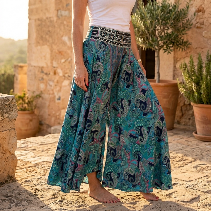 SOLARA | FLOWY PAISLEY PALAZZO PANTS FOR WOMEN