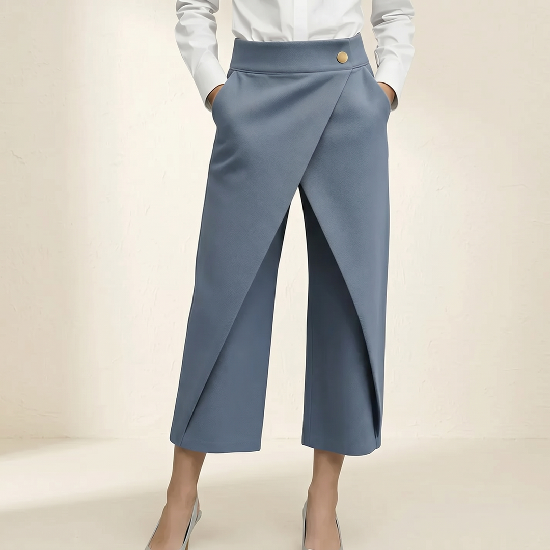 LUNAVIA | WRAP-FRONT WIDE-LEG PANTS FOR WOMEN