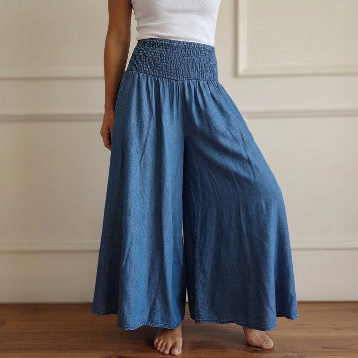 PALAZZA | SMOCKED WIDE LEG PANTS FOR WOMEN