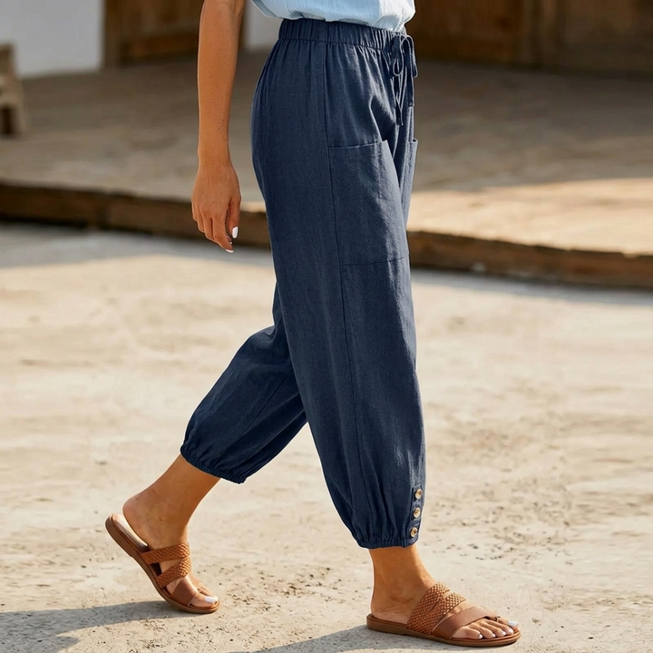 BREZIA | RELAXED FIT COTTON TROUSERS FOR WOMEN