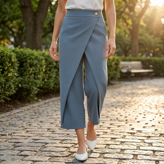 LUNAVIA | WRAP-FRONT WIDE-LEG PANTS FOR WOMEN