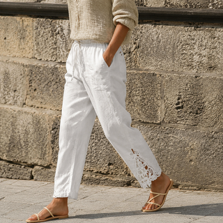 LIORA | LACE TRIM DRAWSTRING PANTS FOR WOMEN