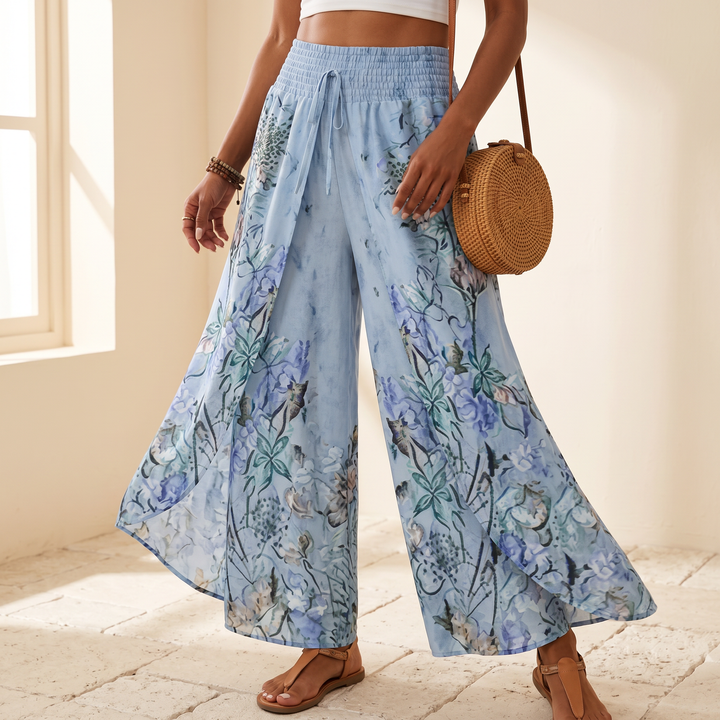 LUNAVIA | BOHO FLORAL WIDE-LEG PANTS FOR WOMEN