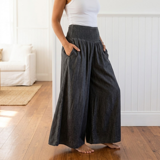 PALAZZA | SMOCKED WIDE LEG PANTS FOR WOMEN