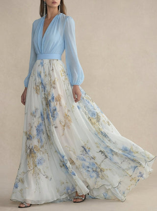 SANNE | FLORAL CHIFFON MAXI DRESS FOR WOMEN