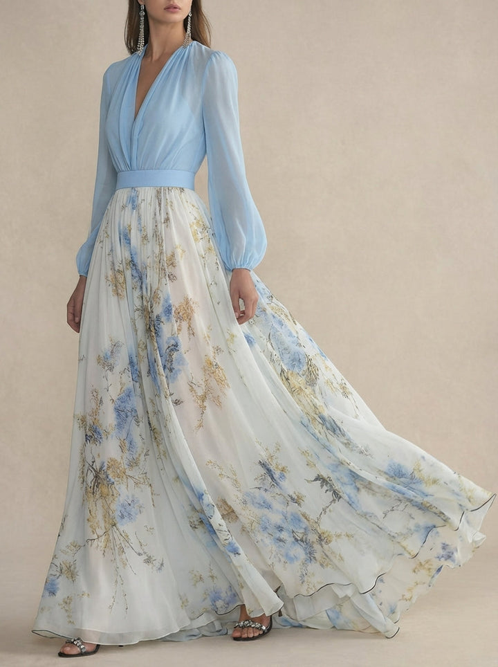 SANNE | FLORAL CHIFFON MAXI DRESS FOR WOMEN