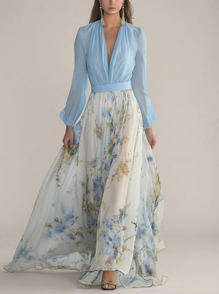 SANNE | FLORAL CHIFFON MAXI DRESS FOR WOMEN