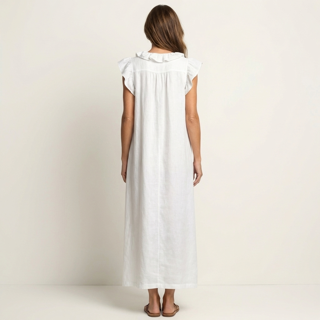JOSETTE | RUFFLE V-NECK MAXI DRESS FOR WOMEN