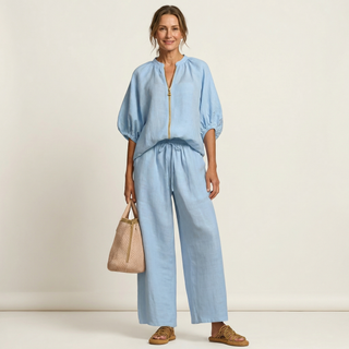 MARLOWE | ZIPPER-FRONT PUFF SLEEVE DRESS FOR WOMEN