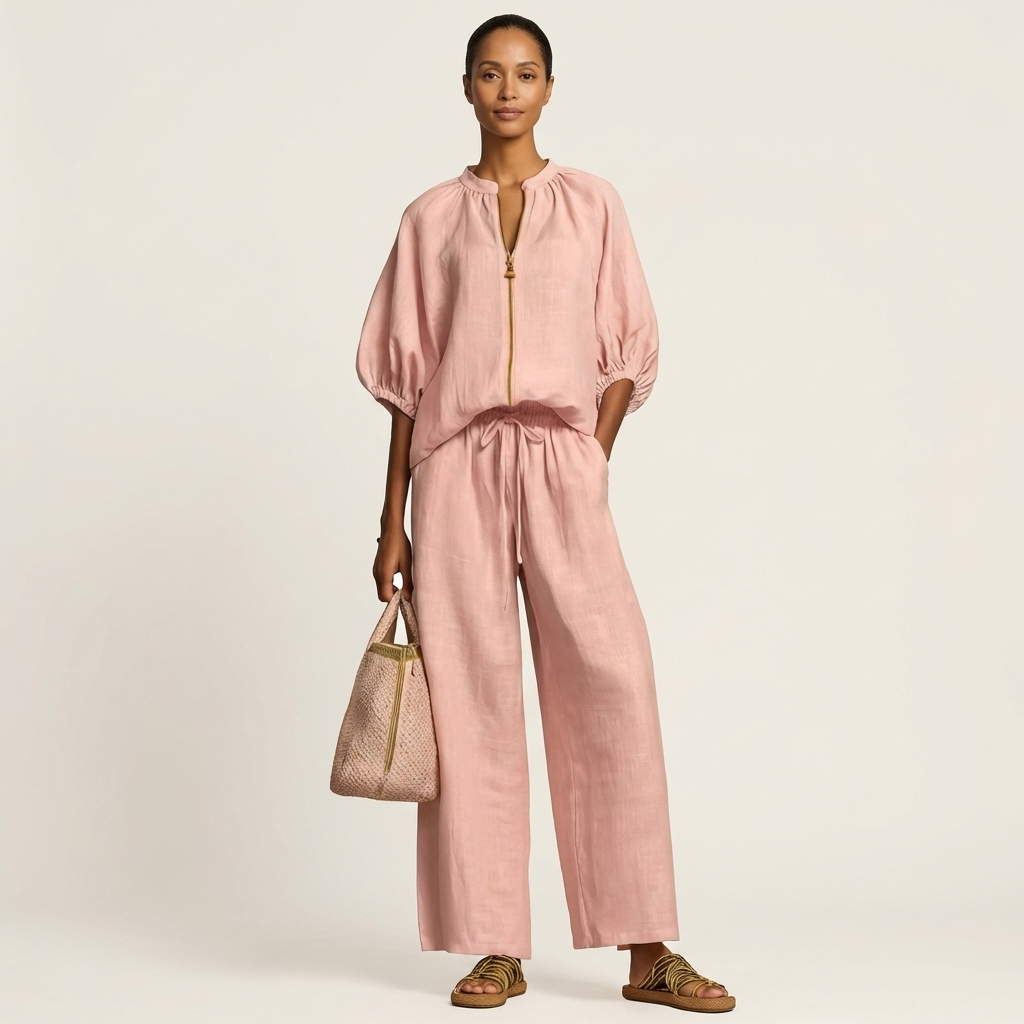 MARLOWE | ZIPPER-FRONT PUFF SLEEVE DRESS FOR WOMEN