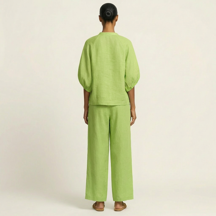 MARLOWE | ZIPPER-FRONT PUFF SLEEVE DRESS FOR WOMEN