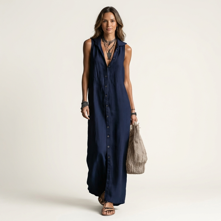 MIRABELL | HOODED BUTTON-FRONT MAXI DRESS FOR WOMEN