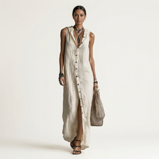 MIRABELL | HOODED BUTTON-FRONT MAXI DRESS FOR WOMEN