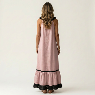 MAYLINE | SLEEVELESS RUFFLE-NECK MAXI DRESS FOR WOMEN