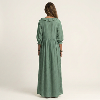 YOSETTA | RUFFLE V-NECK MAXI DRESS FOR WOMEN