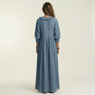 YOSETTA | RUFFLE V-NECK MAXI DRESS FOR WOMEN