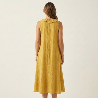 VICKY | RUFFLE-FRONT V-NECK MAXI DRESS FOR WOMEN